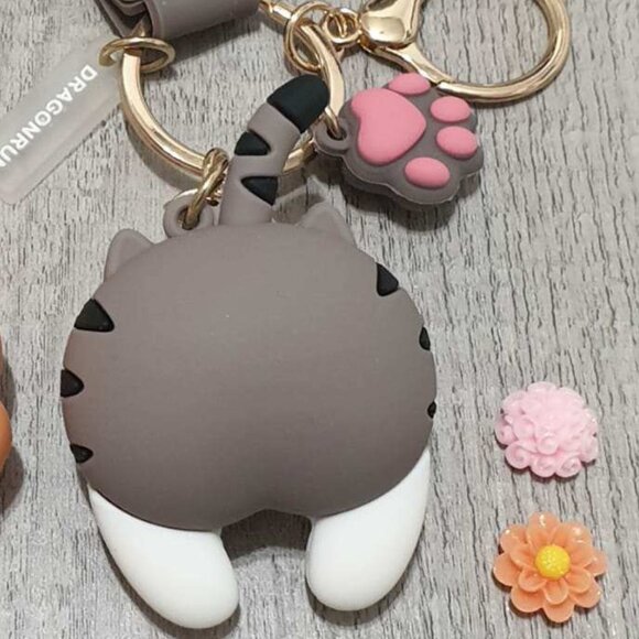 Cat Key Chain Kitten Key Ring Funny Kitty Key Ring Unisex Accessory Charm Gift - Picture 2 of 2